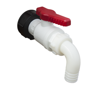IBC discharge valve with angle discharge
