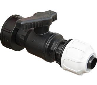 IBC discharge valve with hose screw connection