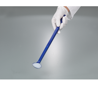 Detectable spoon, curved, long handle, blue