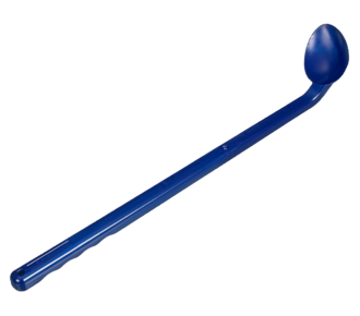 Detectable spoon, curved, long handle, blue