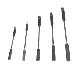 Double spatula Chattaway square/round curved, made of stainless steel