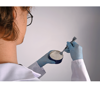 Double spatula, flat, square, stainless steel