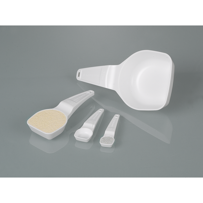 Dosing spoon and measuring spoon set