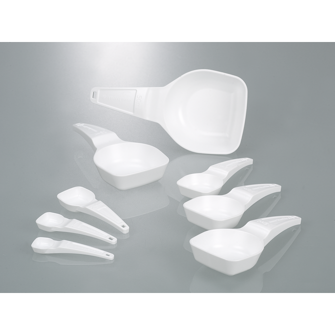 Dosing spoon and measuring spoon set