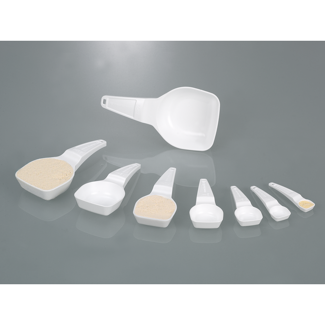 Dosing spoons, whiteDosing spoon, white, sterile