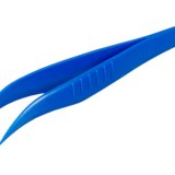 Single-use tweezers, blue, pointed/angled