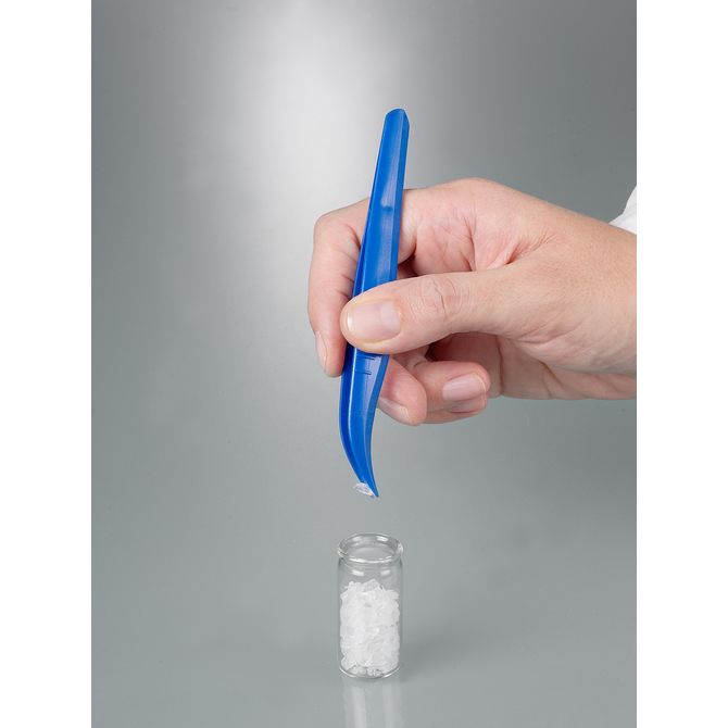 Single-use tweezers, blue, pointed/angled