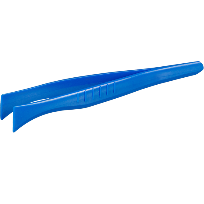 Single-use tweezers, blue, Single-use tweezers, blue, broad tip