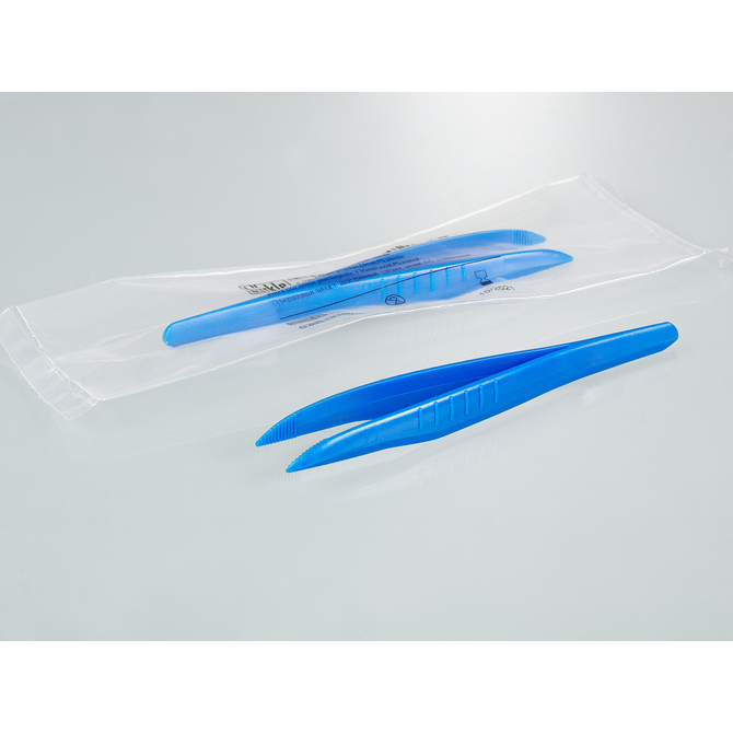 Single-use tweezers, blue, pointed