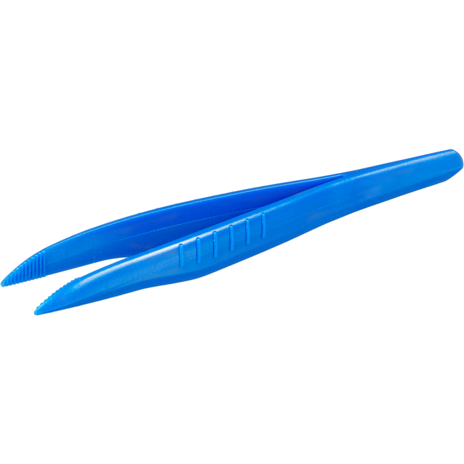 Single-use tweezers, blue, pointed
