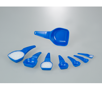 Measuring spoons, blue, sterile
