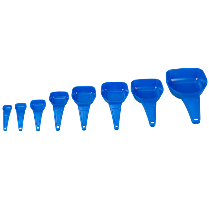 Measuring spoons, blue