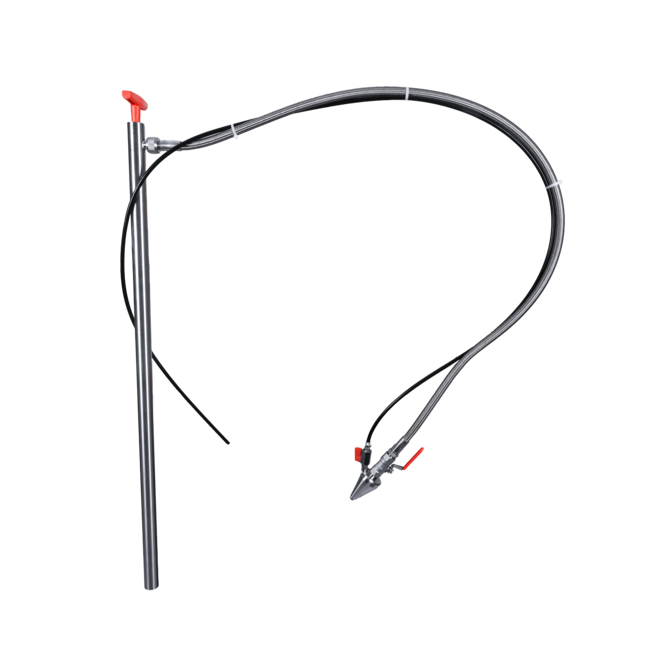 Gas-tight stainless steel drum pump with outlet hose