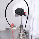 Gas-tight stainless steel drum pump with outlet hose