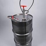 Gas-tight stainless steel drum pump with outlet hose