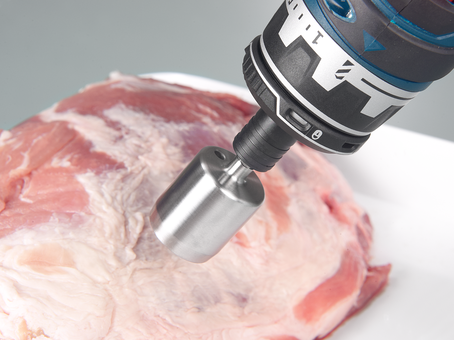 Drill head for carcass sampling