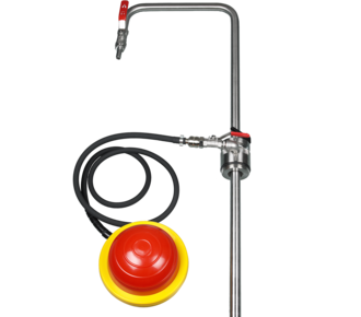 Solvent pump foot operated - discharge tube