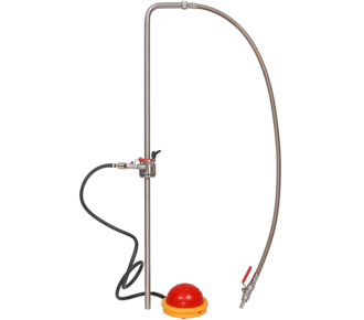 Solvent pump foot operated - discharge hose/stopcock