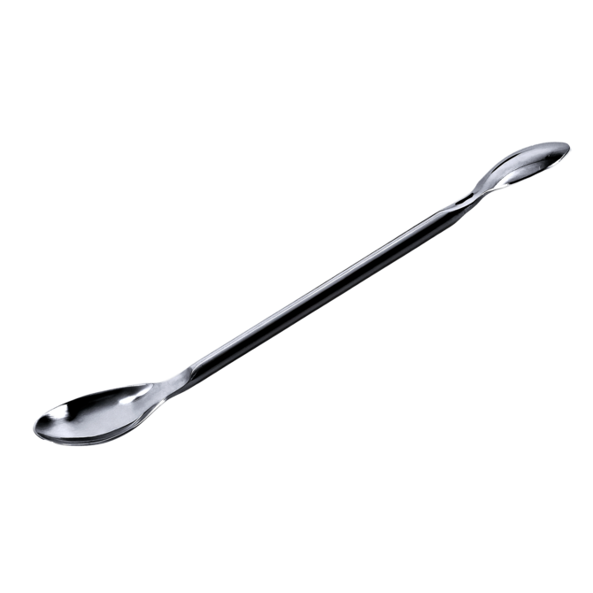 Double-sided laboratory spoon made of stainless steel