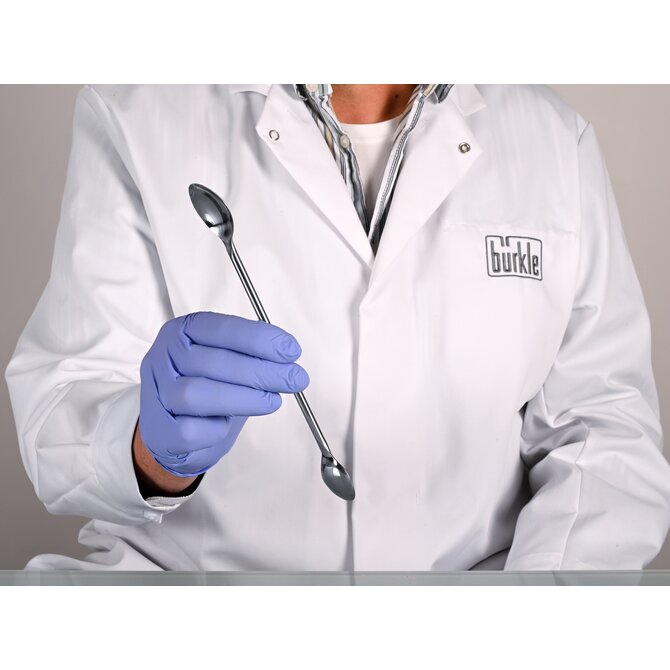 Double-sided laboratory spoon made of stainless steel