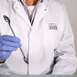 Double-sided laboratory spoon made of stainless steel