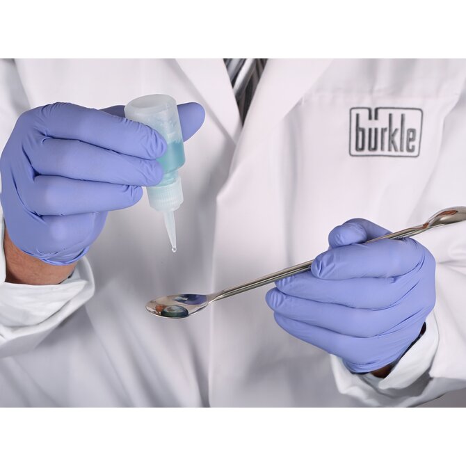 Double-sided laboratory spoon made of stainless steel