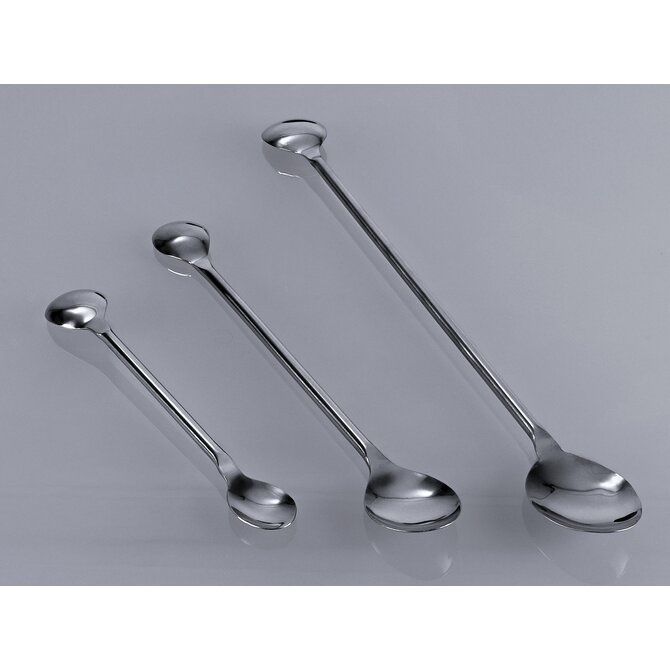 Double-sided laboratory spoon made of stainless steel