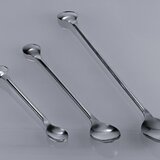 Double-sided laboratory spoon made of stainless steel