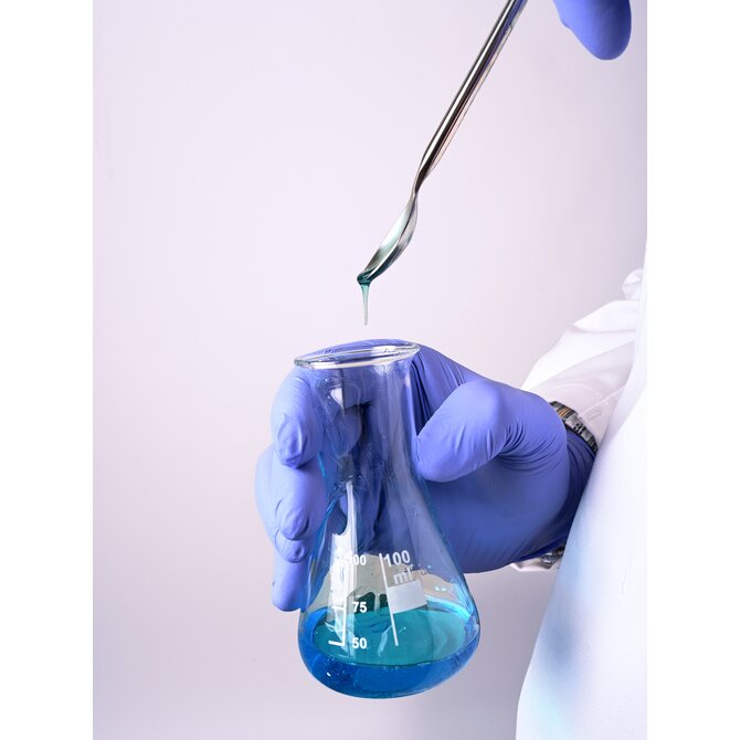 Double-sided laboratory spoon made of stainless steel