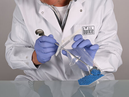 Double-sided laboratory spoon made of stainless steel