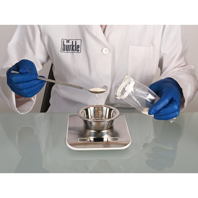 Conical laboratory bowl with a flat base