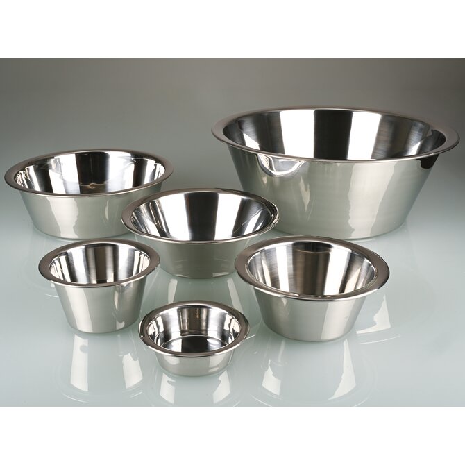 Conical laboratory bowl with a flat base