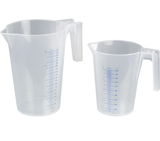 Graduated beakers, stackable