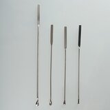 Rectangular micro spoon spatula, made of stainless steel