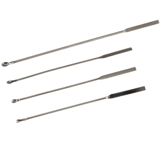 Rectangular micro spoon spatula, made of stainless steel