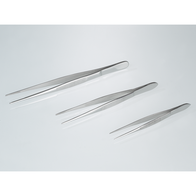 Forceps, stainless steel, sharp, straight