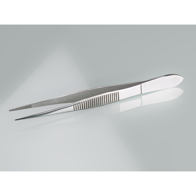 Forceps, stainless steel, sharp, straight