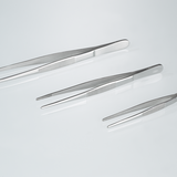 Forceps, stainless steel, blunt, straight