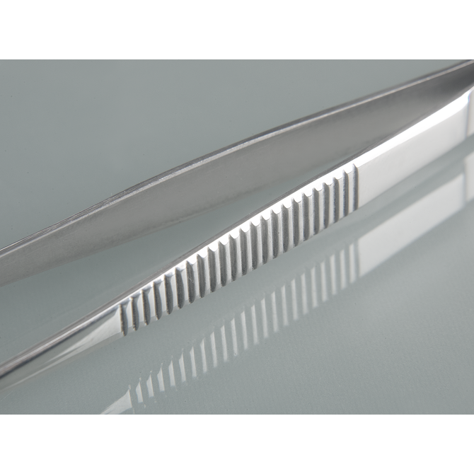 Forceps, stainless steel, blunt, straight