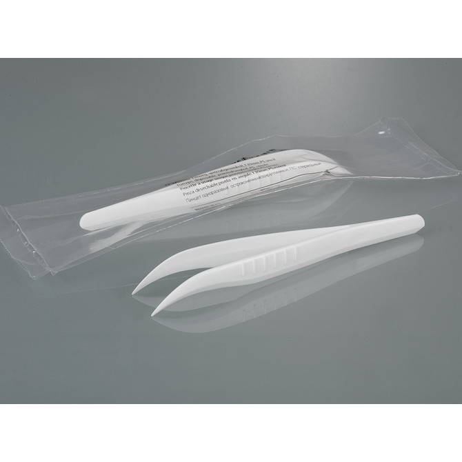 Forceps, disposable, angled, sterilised