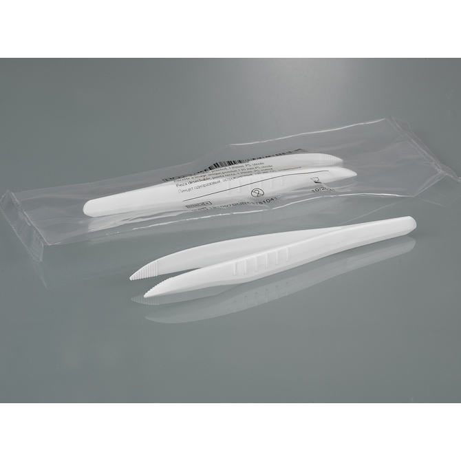 Forceps, disposable, pointed, sterilised