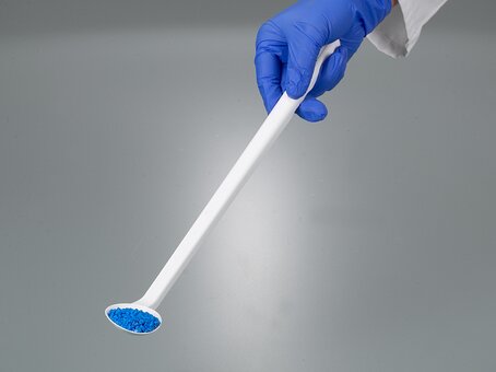 Sampling spoon curved, long handle, disposable, sterile