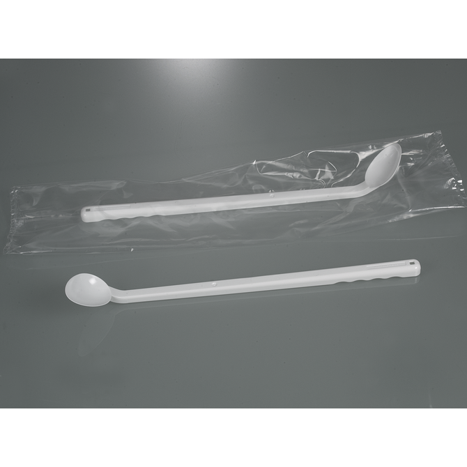 Sampling spoon curved, long handle, disposable, sterile