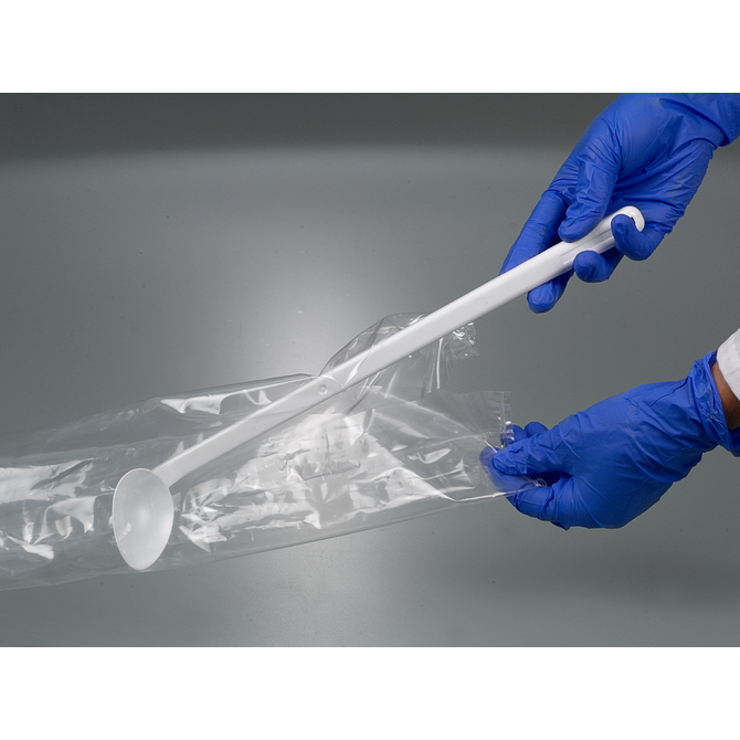 Sampling spoon curved, long handle, disposable Bio, sterile