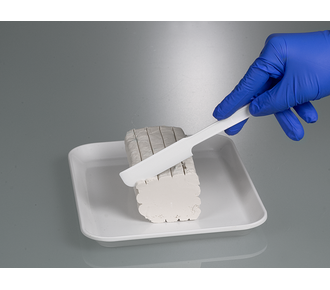 Sample spatula white, disposable