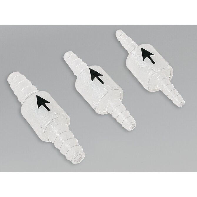 Non-return valves with conical inlet/outlet, black arrow