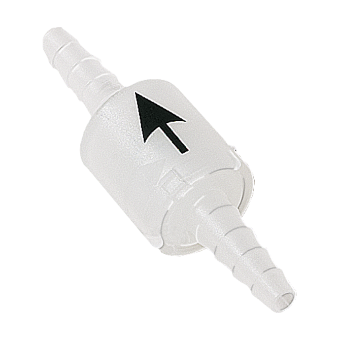 Non-return valves with conical inlet/outlet, black arrow