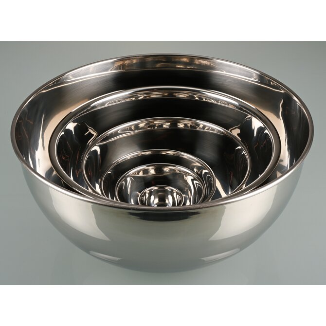 Round stainless steel mixing bowl/laboratory bowl