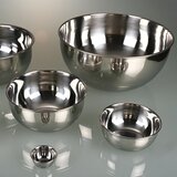 Round stainless steel mixing bowl/laboratory bowl