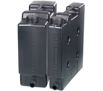 Space-saving canister with 3/4" threaded connection, electrically conductive